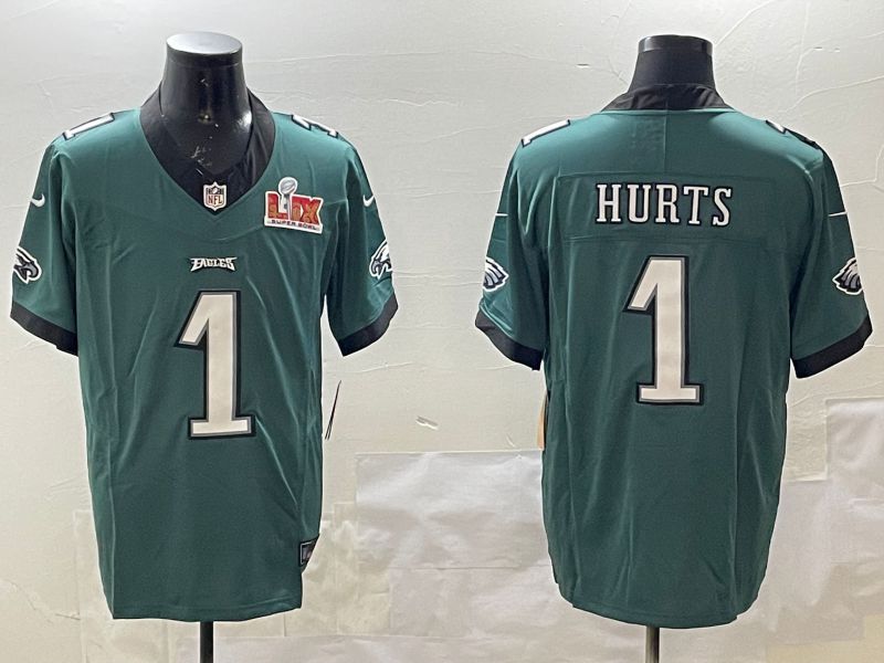Men Philadelphia Eagles #1 Hurts Green Three generations 2025 Nike Vapor Limited NFL Jersey style 2093->philadelphia eagles->NFL Jersey